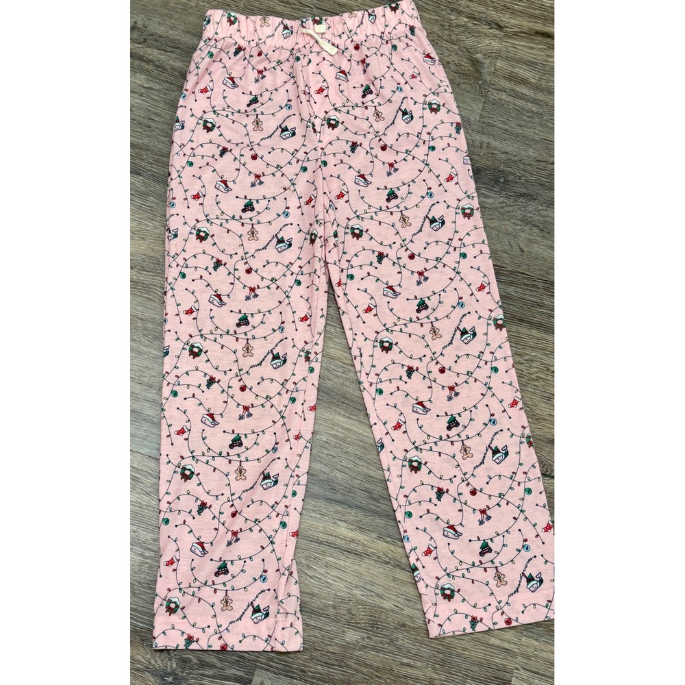 Vineyard Vines Girls Christmas Pajama Pants Size S 8-10 Pink Holiday Whale Print